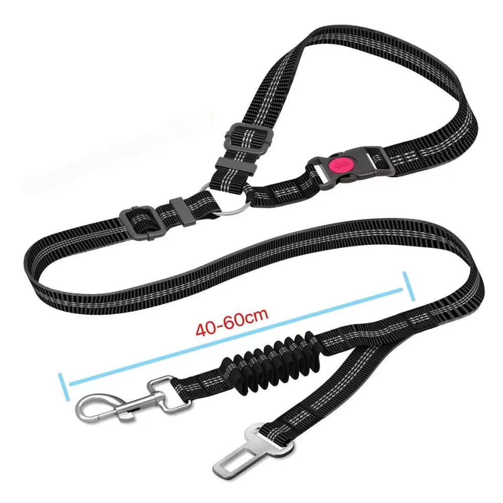 Adjustable Heavy Duty Dog Car Seat Belt Restraint and Bungee Leash - Rover Rituals