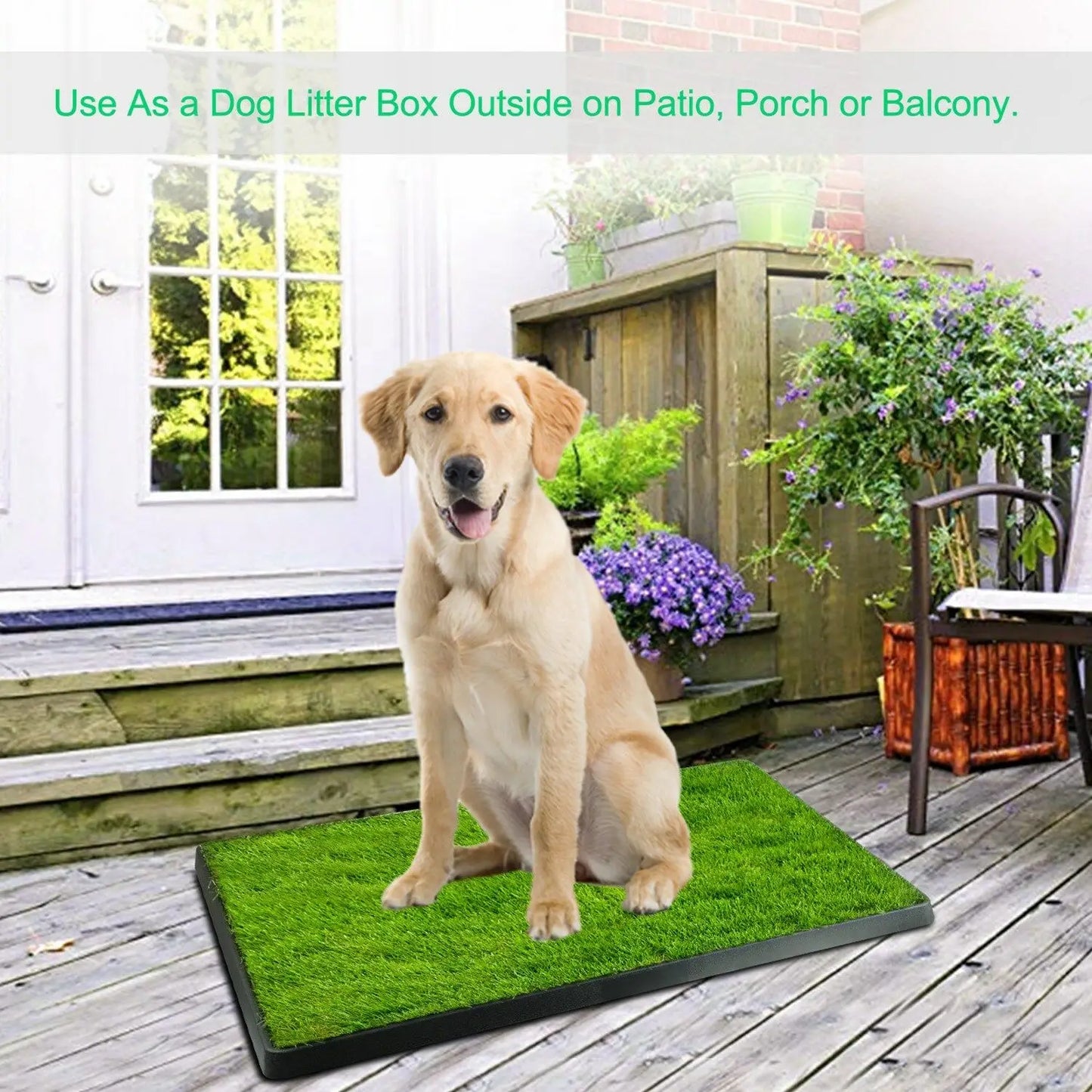 Dog grass pee pad toilet with removable waste tray