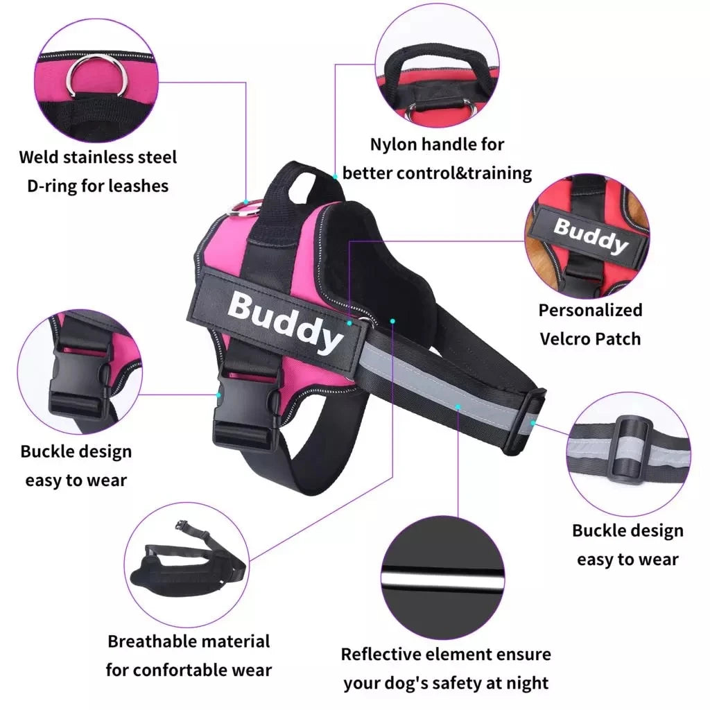 Personalized Reflective Dog Harness NO PULL