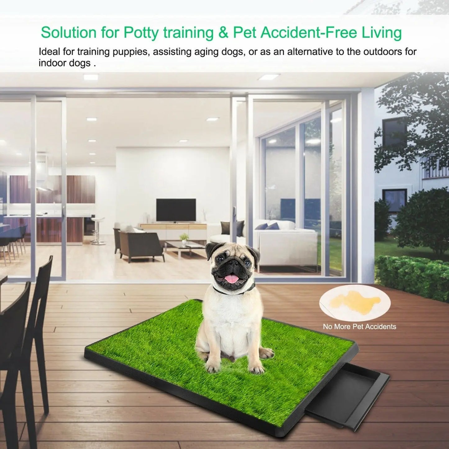 Dog grass pee pad toilet with removable waste tray