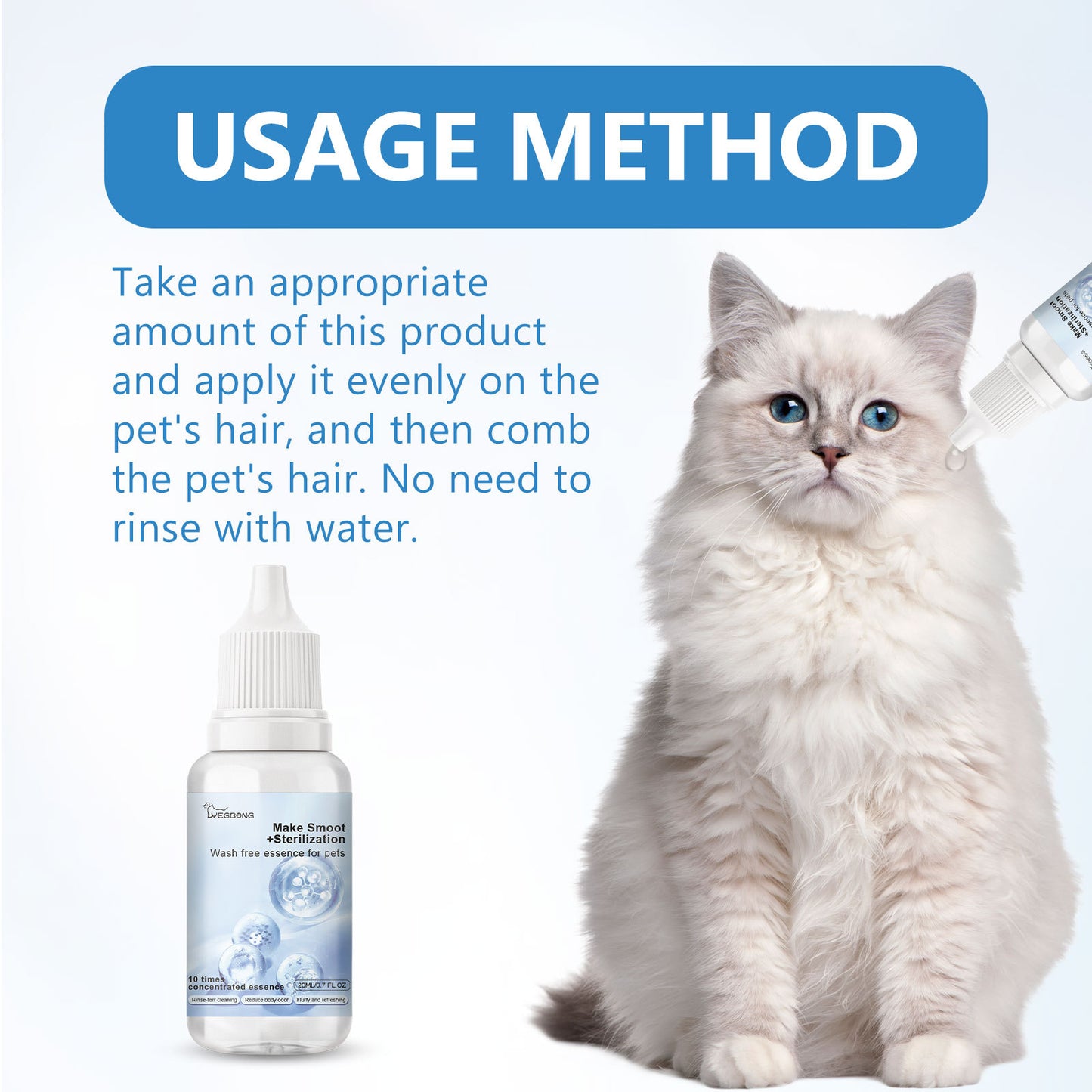 Líquido limpiador natural y seguro para mascotas | Aceite esencial desionizado y esterilizado (20 ml)