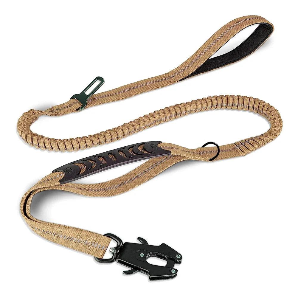 heavy duty 2 in 1 dog car seat belt buckle bungee restraint and leash