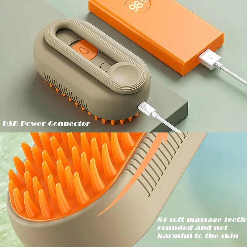PuffPaw 3-in-1 Dog Brush Grooming Massager for Fur Removal