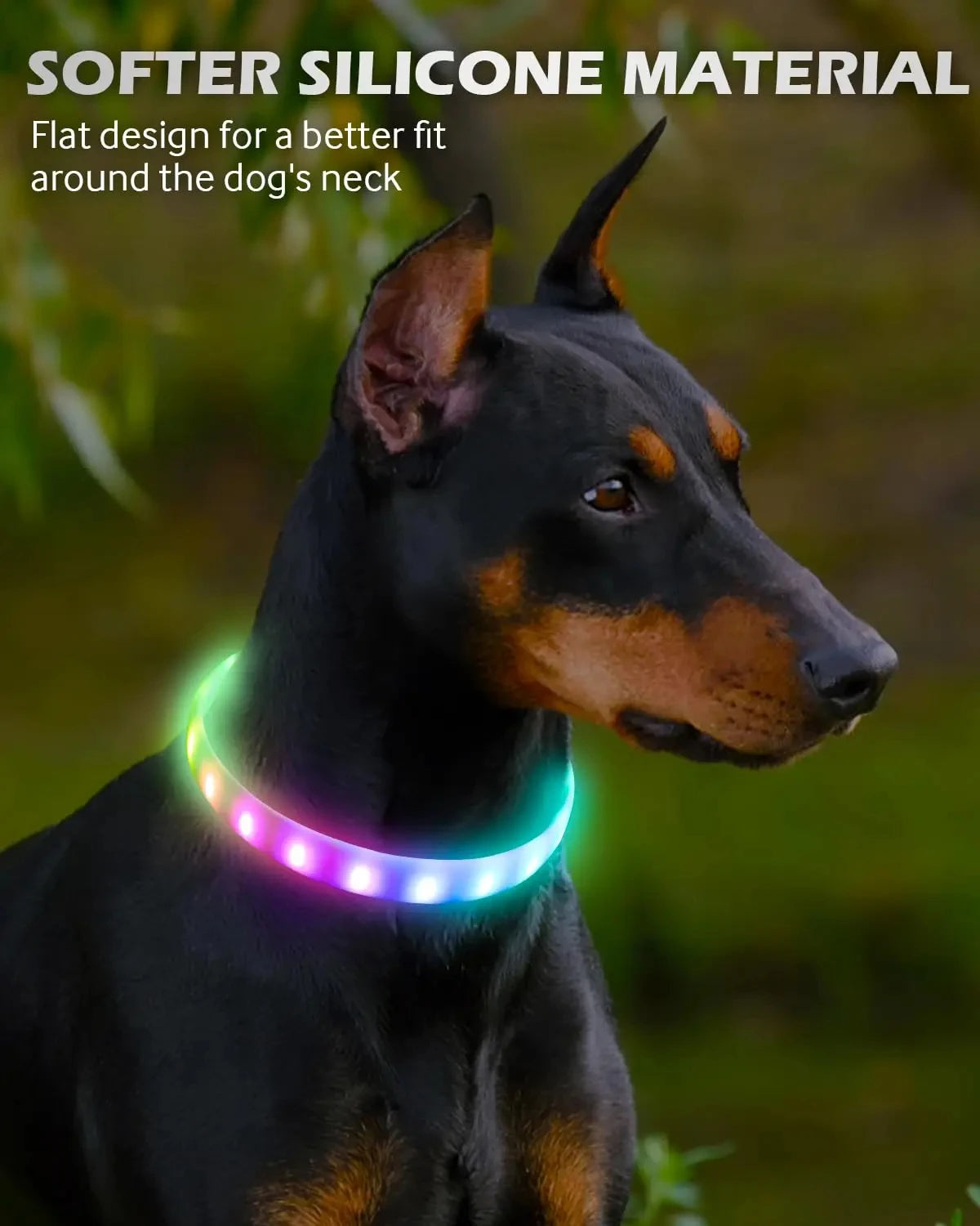 USB Rechargeable Glowing Collar for Dogs 9 modes