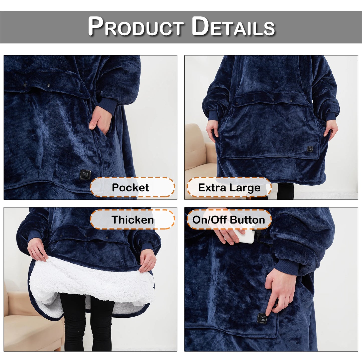 HugBuddy™ Comfort Hoodie | Oversized Heated Hoodie with Pocket for Pets!
