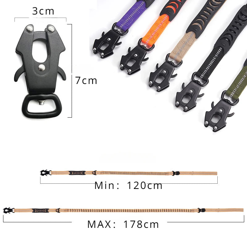 heavy duty 2 in 1 dog car seat belt buckle bungee restraint and leash