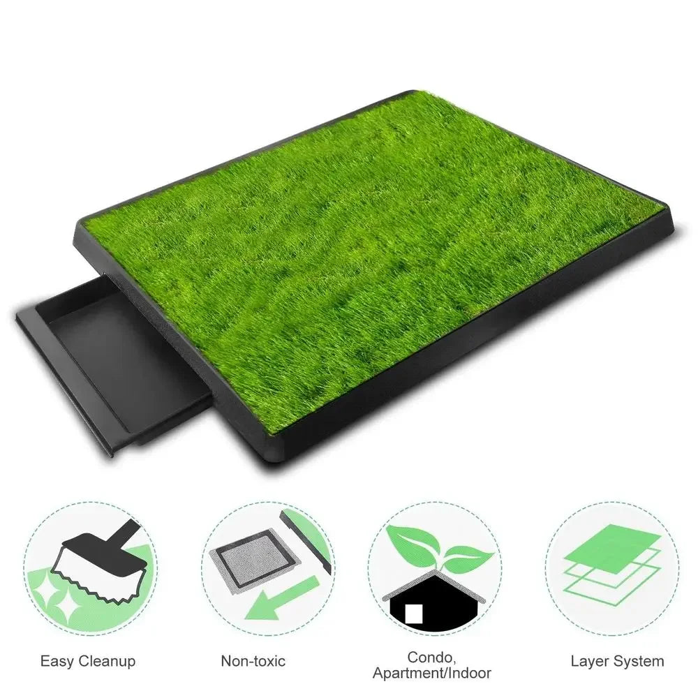 Dog grass pee pad toilet with removable waste tray