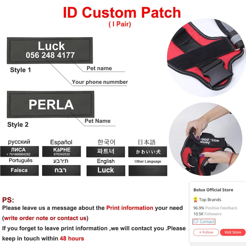 Personalized Reflective Dog Harness NO PULL