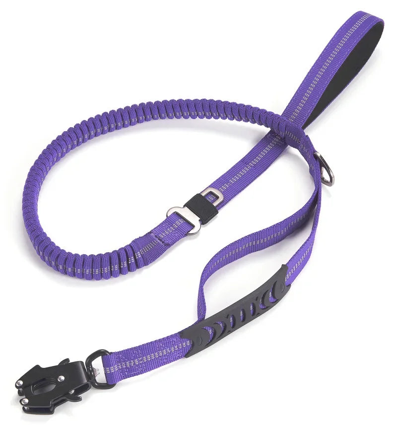 heavy duty 2 in 1 dog car seat belt buckle bungee restraint and leash