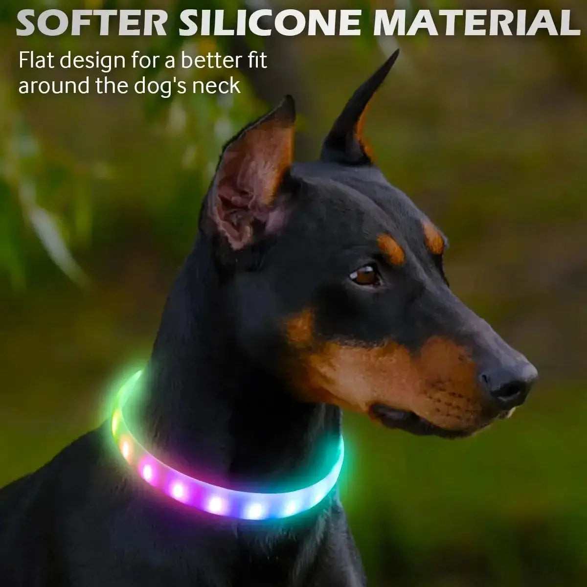 USB Rechargeable Glowing Collar for Dogs 9 modes