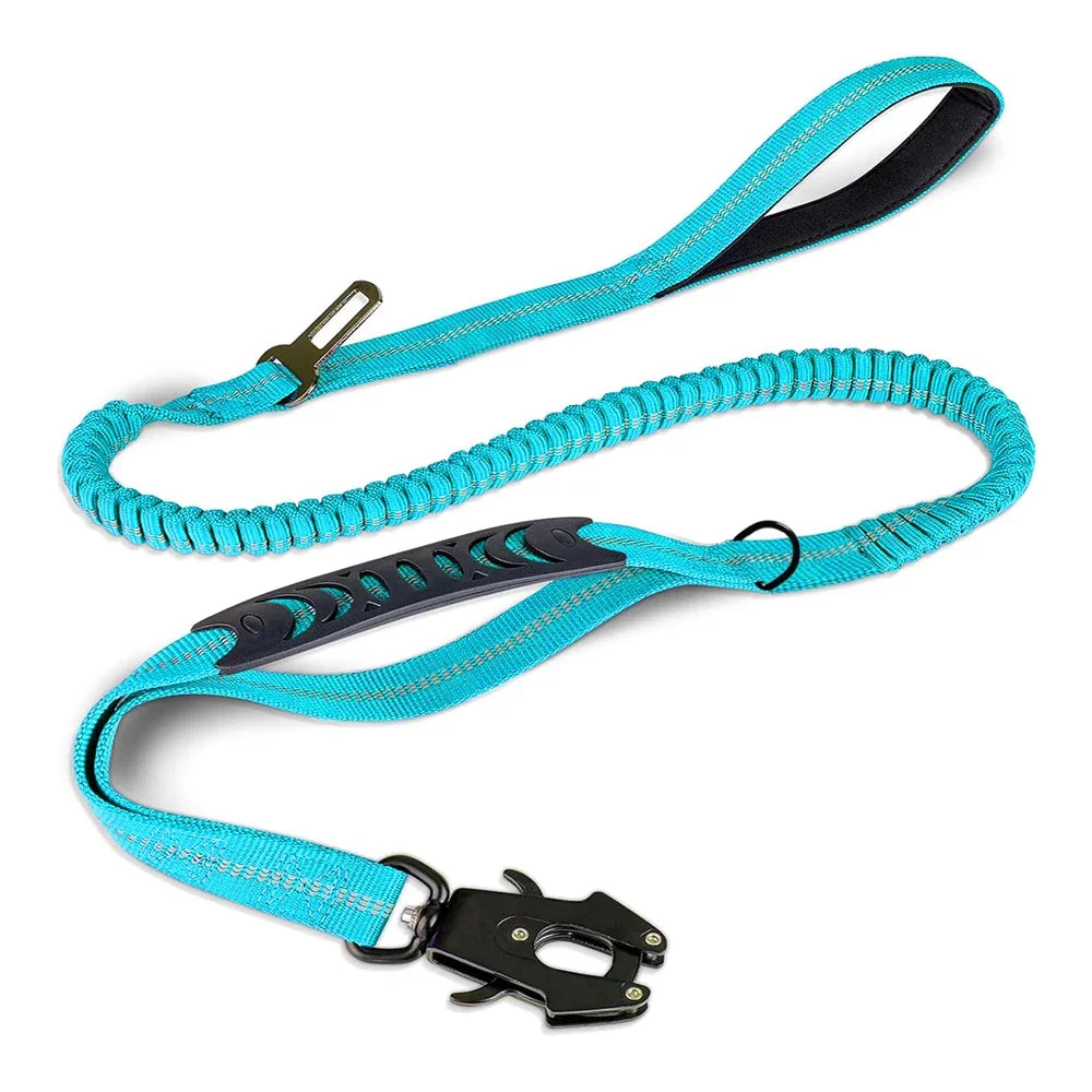 heavy duty 2 in 1 dog car seat belt buckle bungee restraint and leash
