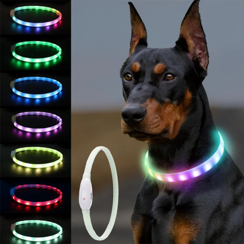 USB Rechargeable Glowing Collar for Dogs 9 modes