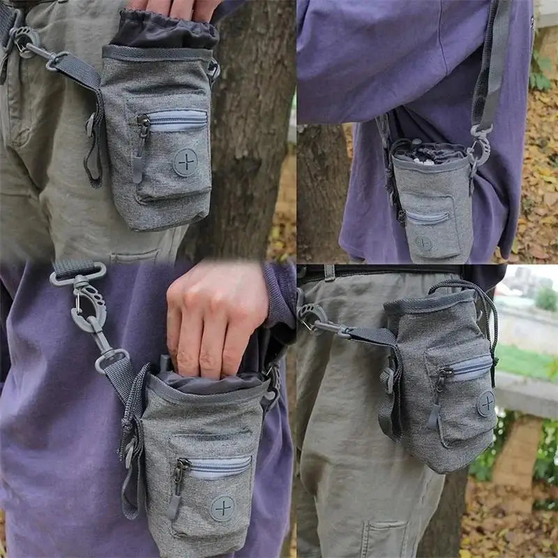 Multifunctional dog treat training bag with shoulder strap