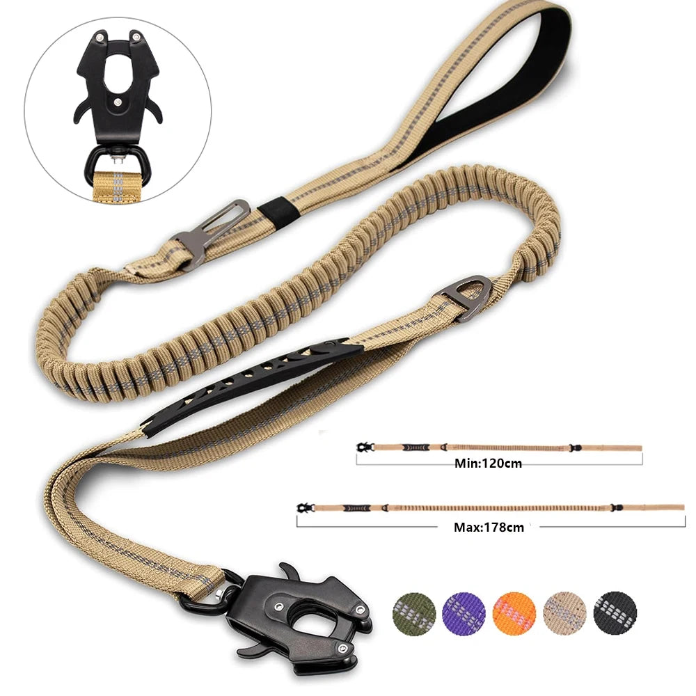 heavy duty 2 in 1 dog car seat belt buckle bungee restraint and leash