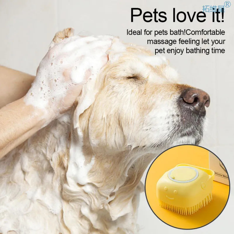 Dog Bathing Brush with shampoo dispenser
