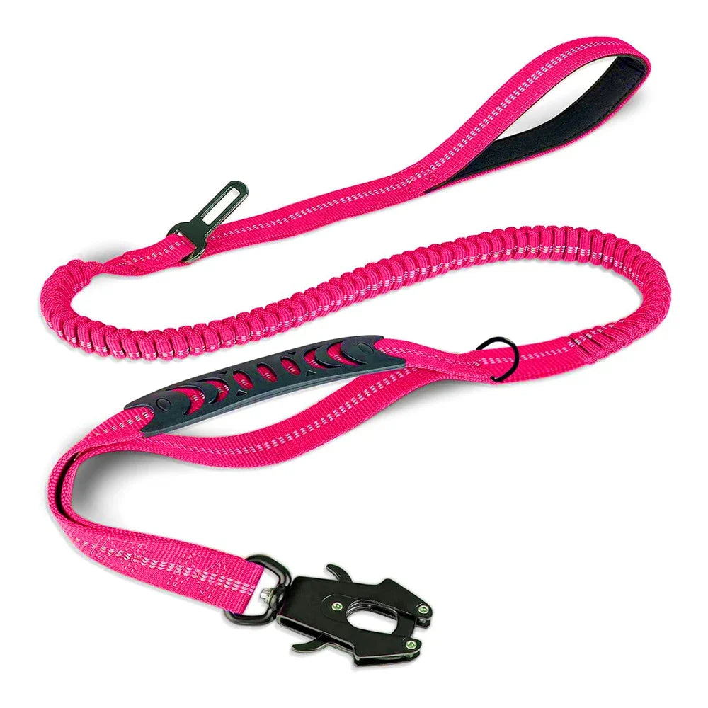 heavy duty 2 in 1 dog car seat belt buckle bungee restraint and leash