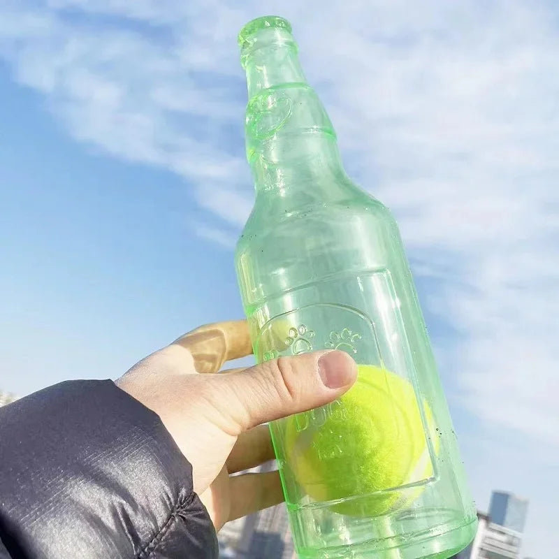 Squeaky Beer Bottle Dog Toy | Teeth Cleaning + Interactive Play
