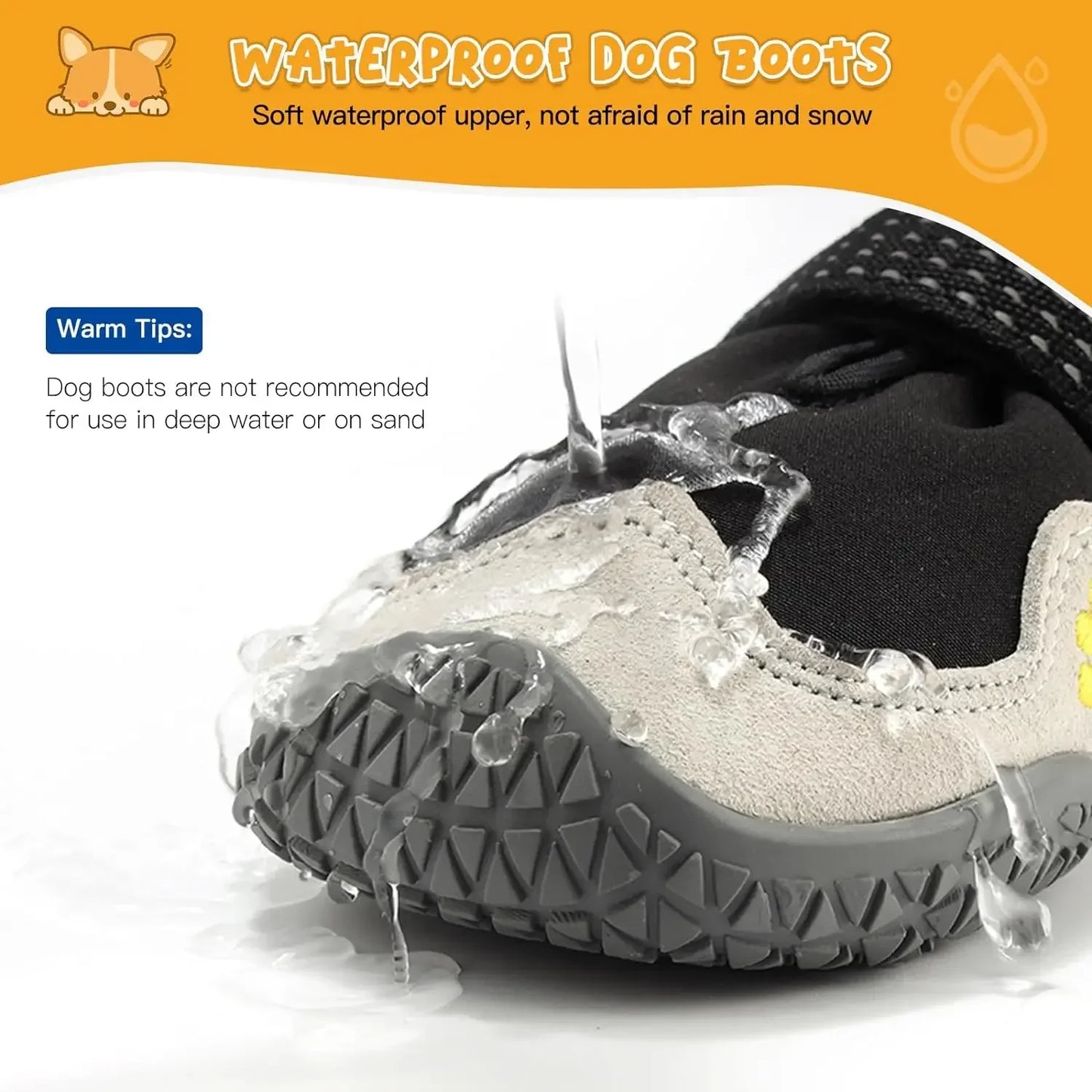 Heavy Duty Waterproof Velcro Elastic Dog Paw Protectors Shoes | Dog Clothes