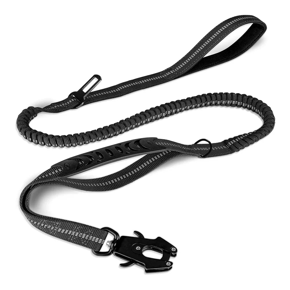heavy duty 2 in 1 dog car seat belt buckle bungee restraint and leash