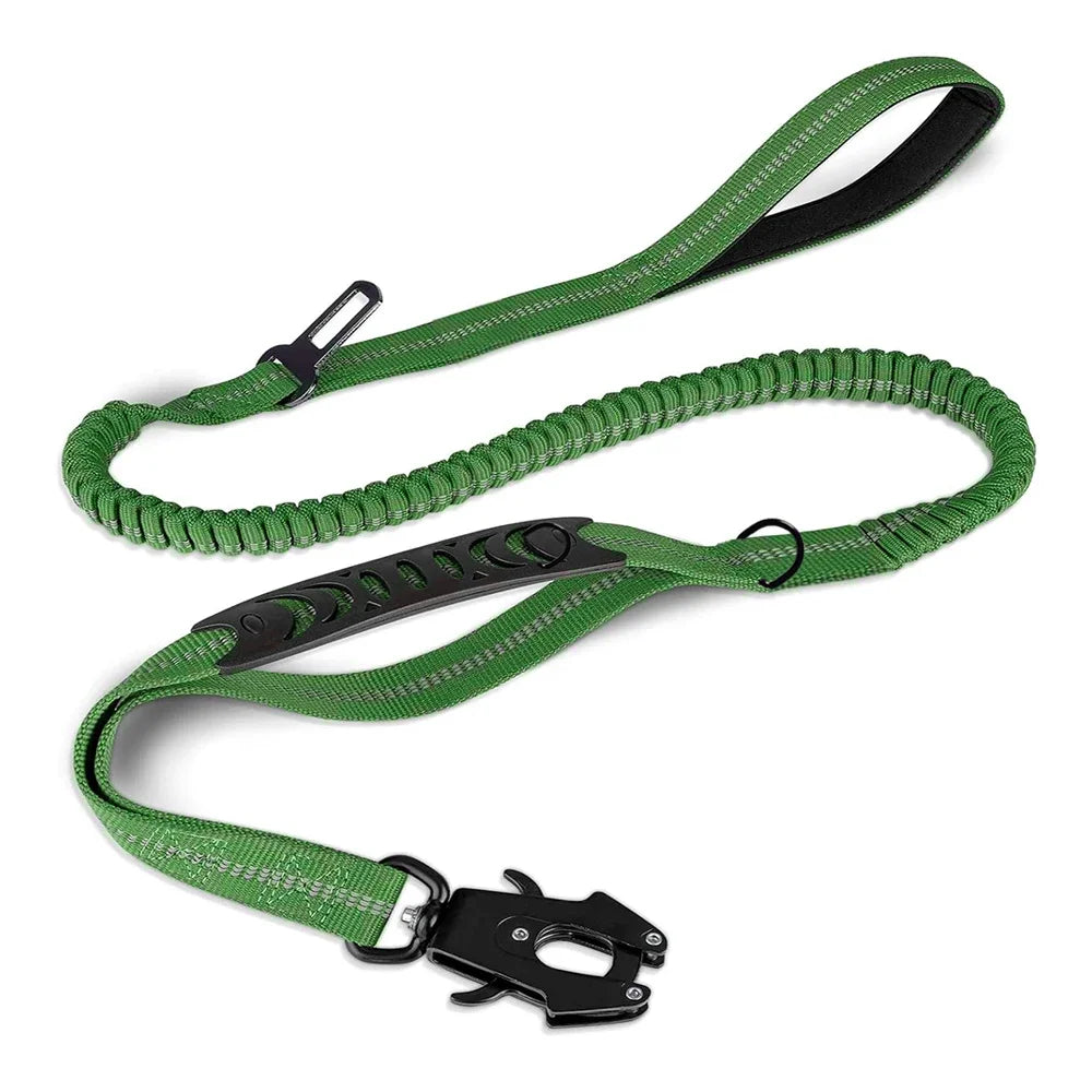 heavy duty 2 in 1 dog car seat belt buckle bungee restraint and leash