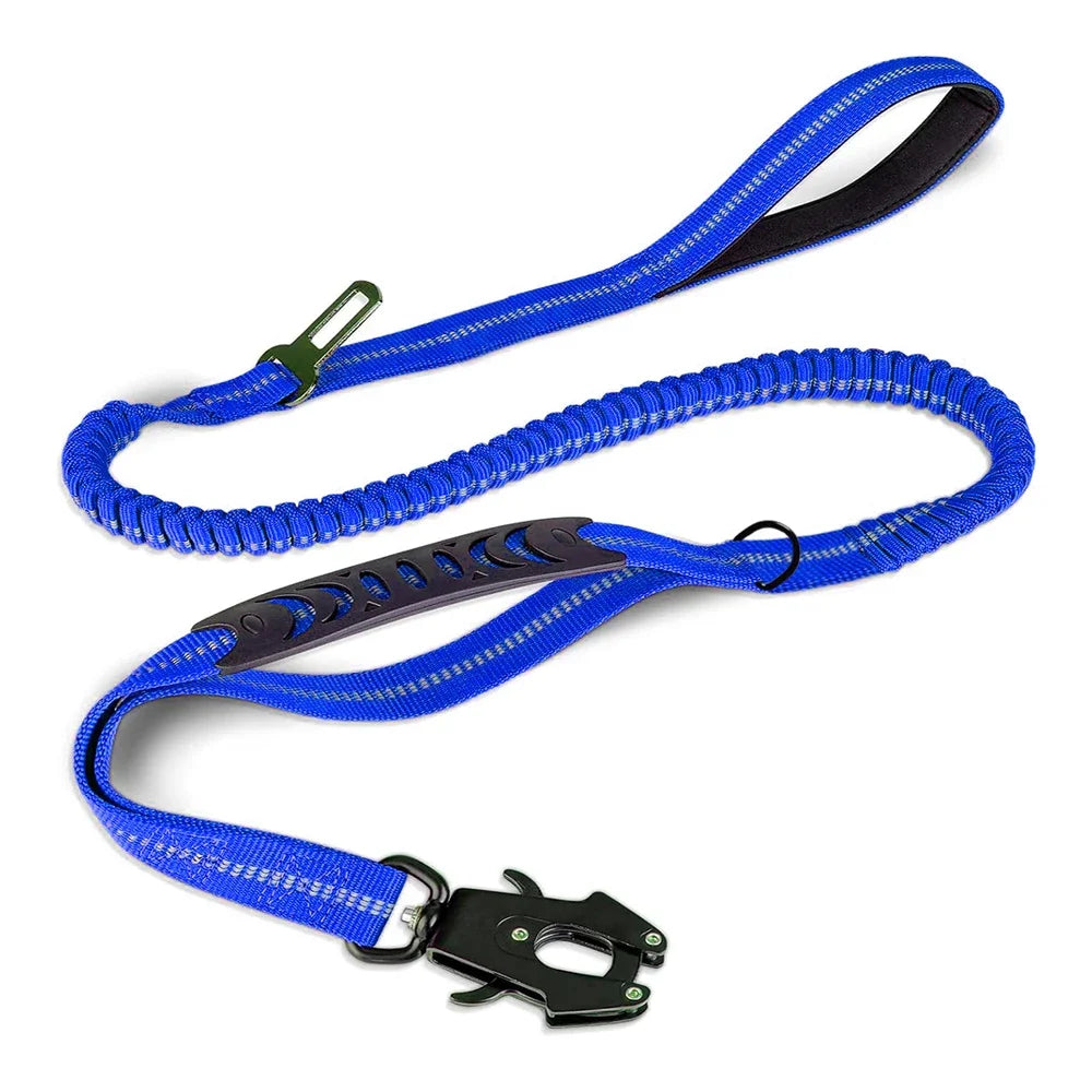 heavy duty 2 in 1 dog car seat belt buckle bungee restraint and leash