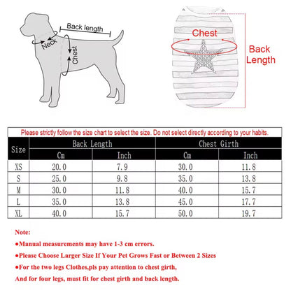Small Medium Dog Independence Day Vest T-Shirt | 4th of July