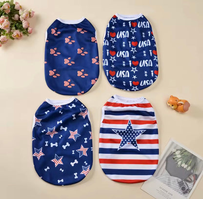 Small Medium Dog Independence Day Vest T-Shirt | 4th of July