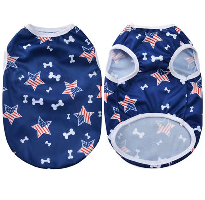 Small Medium Dog Independence Day Vest T-Shirt | 4th of July