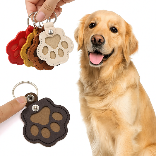CheriFur Pet Hair Dog Memorial Gift Keychain Leather Keepsake