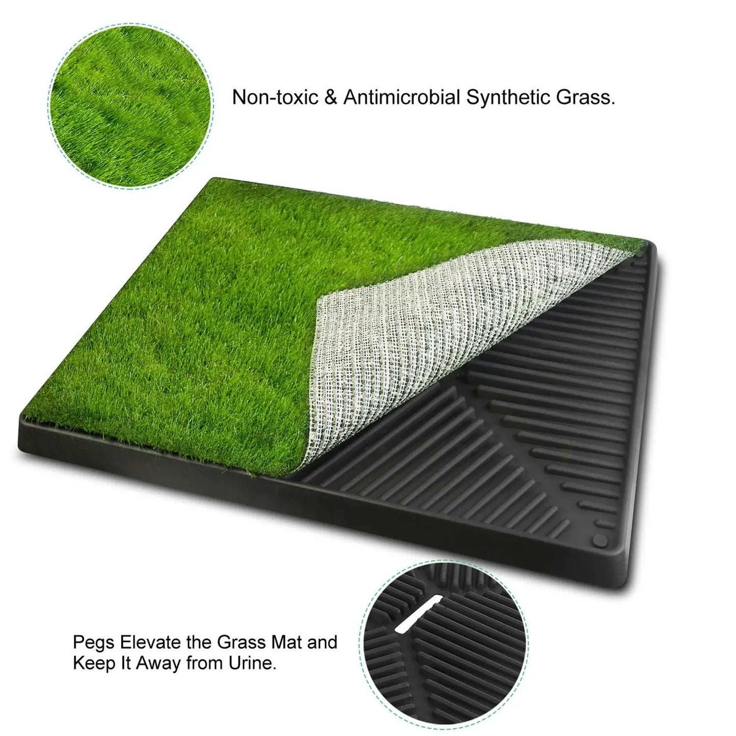 Dog grass pee pad toilet with removable waste tray