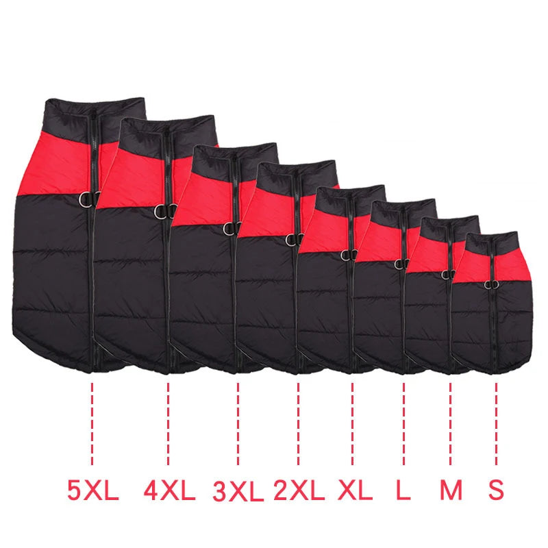 Water Proof Winter Sleeveless Dog Puffer Jacket: warm coat for all sizes XS-6XL | dog clothes