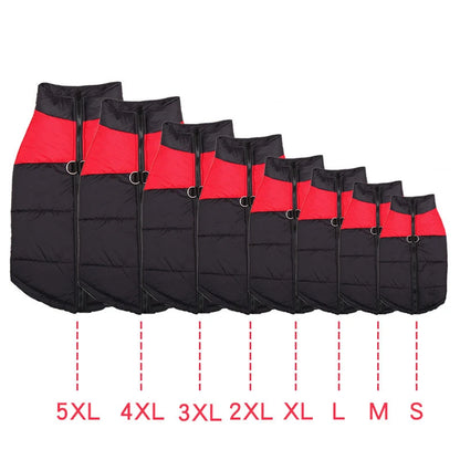 Water Proof Winter Sleeveless Dog Puffer Jacket: warm coat for all sizes XS-6XL | dog clothes