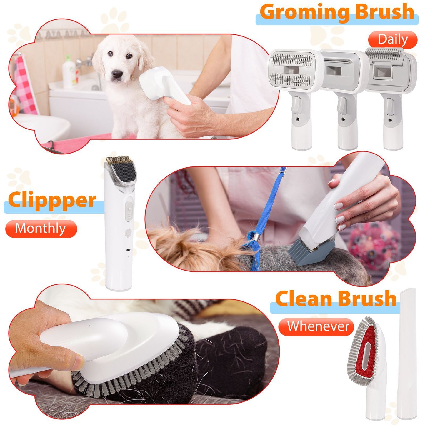 WhisperGroom™ | Kit de aspiradora para el cuidado de perros
