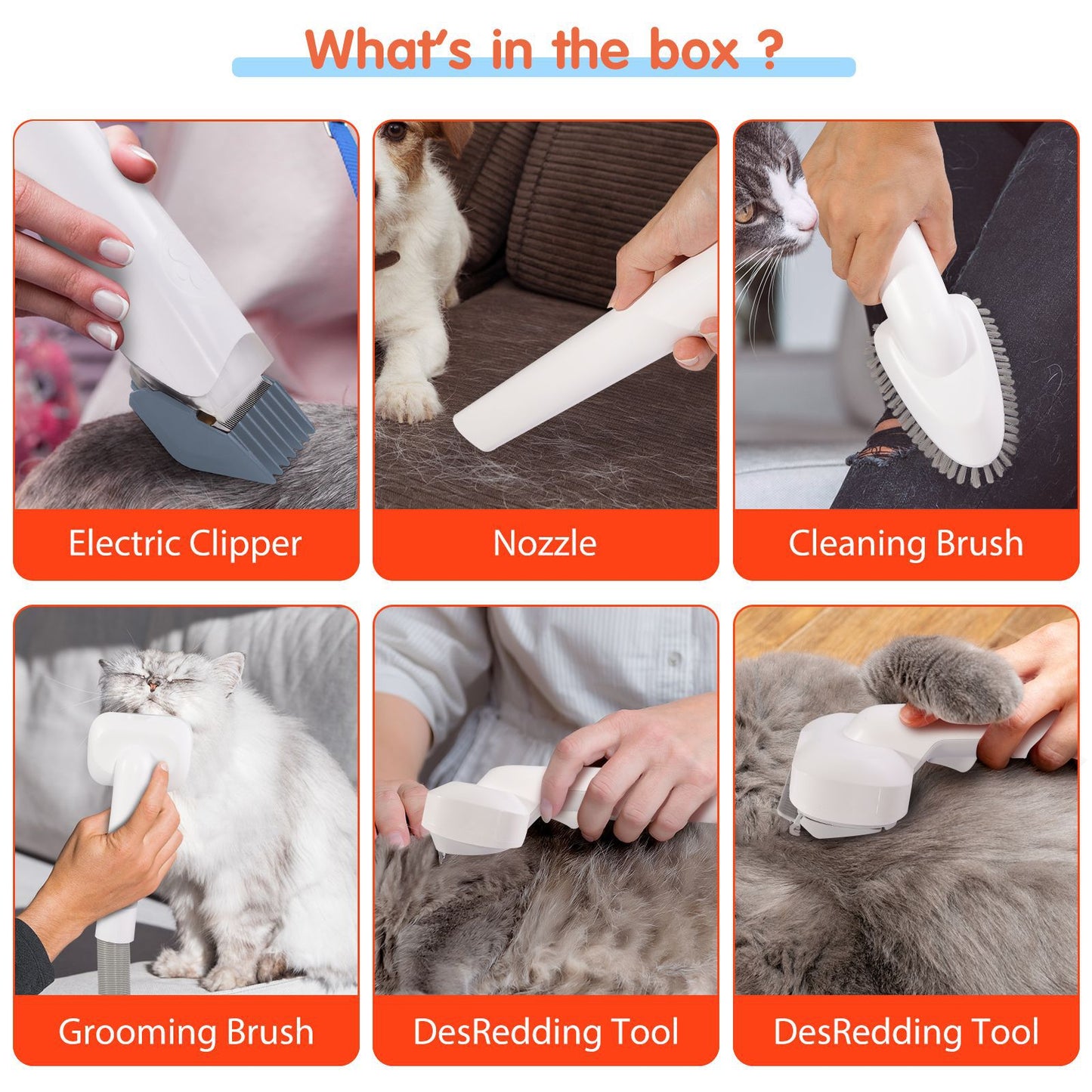 WhisperGroom™ | Kit de aspiradora para el cuidado de perros