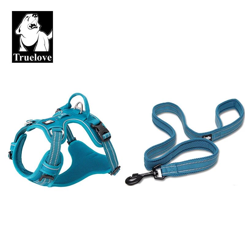 TrueLove No Pull Dog Harness and Leash Set - Reflective & Adjustable Walking Harness