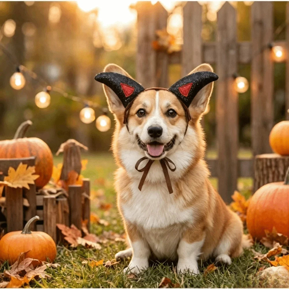 Devil Horns Halloween Headband for Dogs and Cats