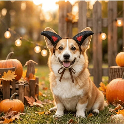 Devil Horns Halloween Headband for Dogs and Cats