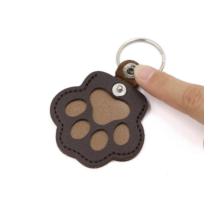 CheriFur Pet Hair Dog Memorial Gift Keychain Leather Keepsake