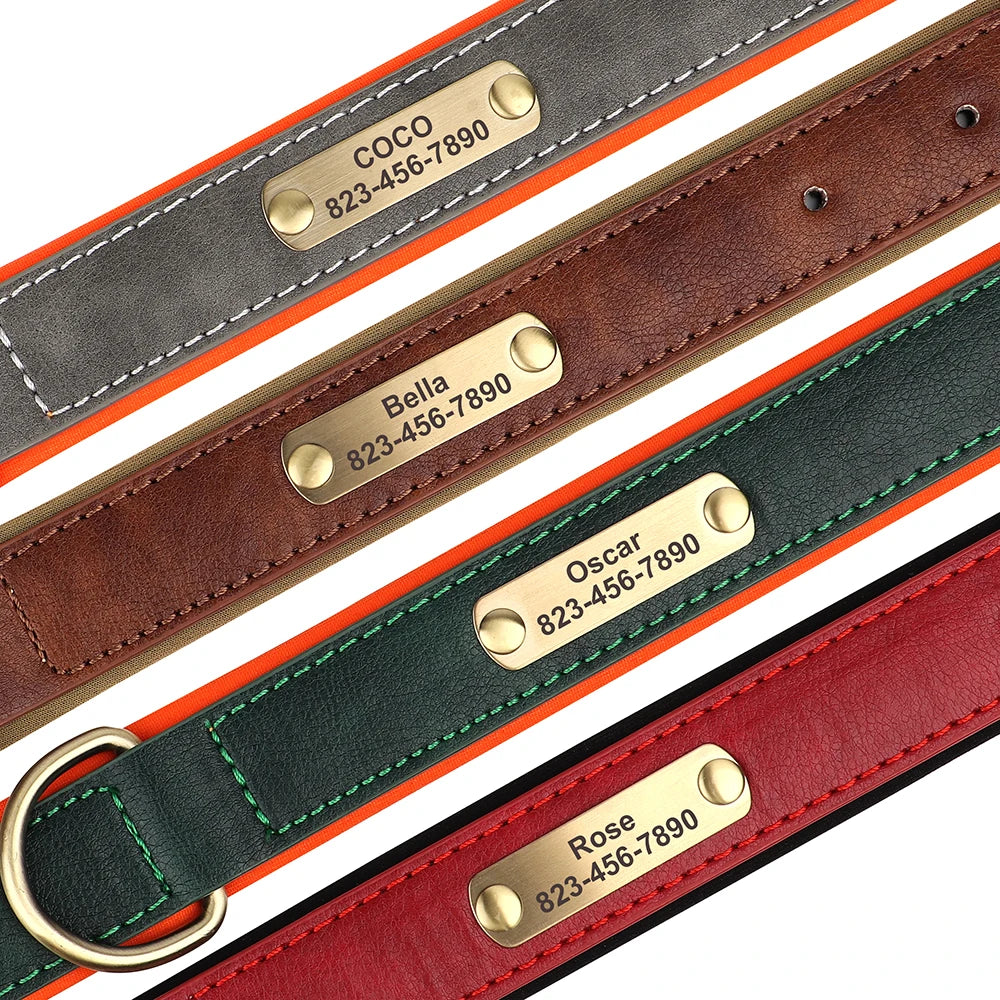 Personalized Dog Collars with Name Customizable ID Tag Nameplate