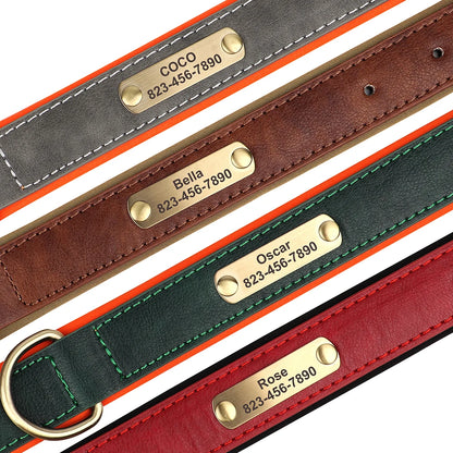 Personalized Dog Collars with Name Customizable ID Tag Nameplate