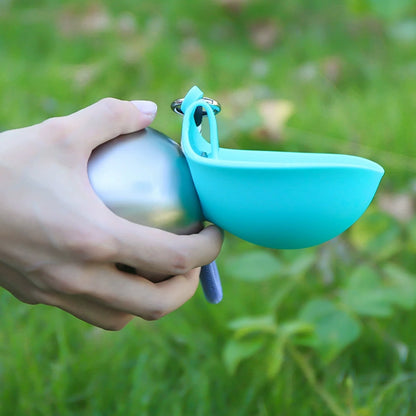 Pet Water Bottle 304 Stainless Steel Collapsible Ball Shaped Drinking Device Portable Dog Bowl  For Small Dogs Outdoor Portable - Rover Rituals