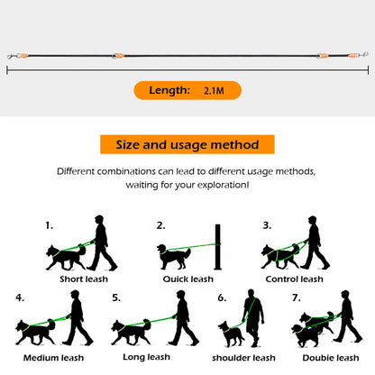 Hands free shoulder strap dog lead leash 2.1m High Quality