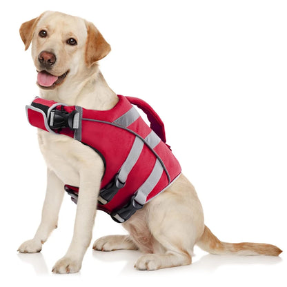 Premium Waterproof Dog Life Jacket – Reflective Safety Vest with Rescue Handle