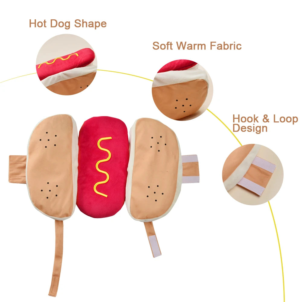 Hot Dog Halloween Costume for Small Dogs and Cats