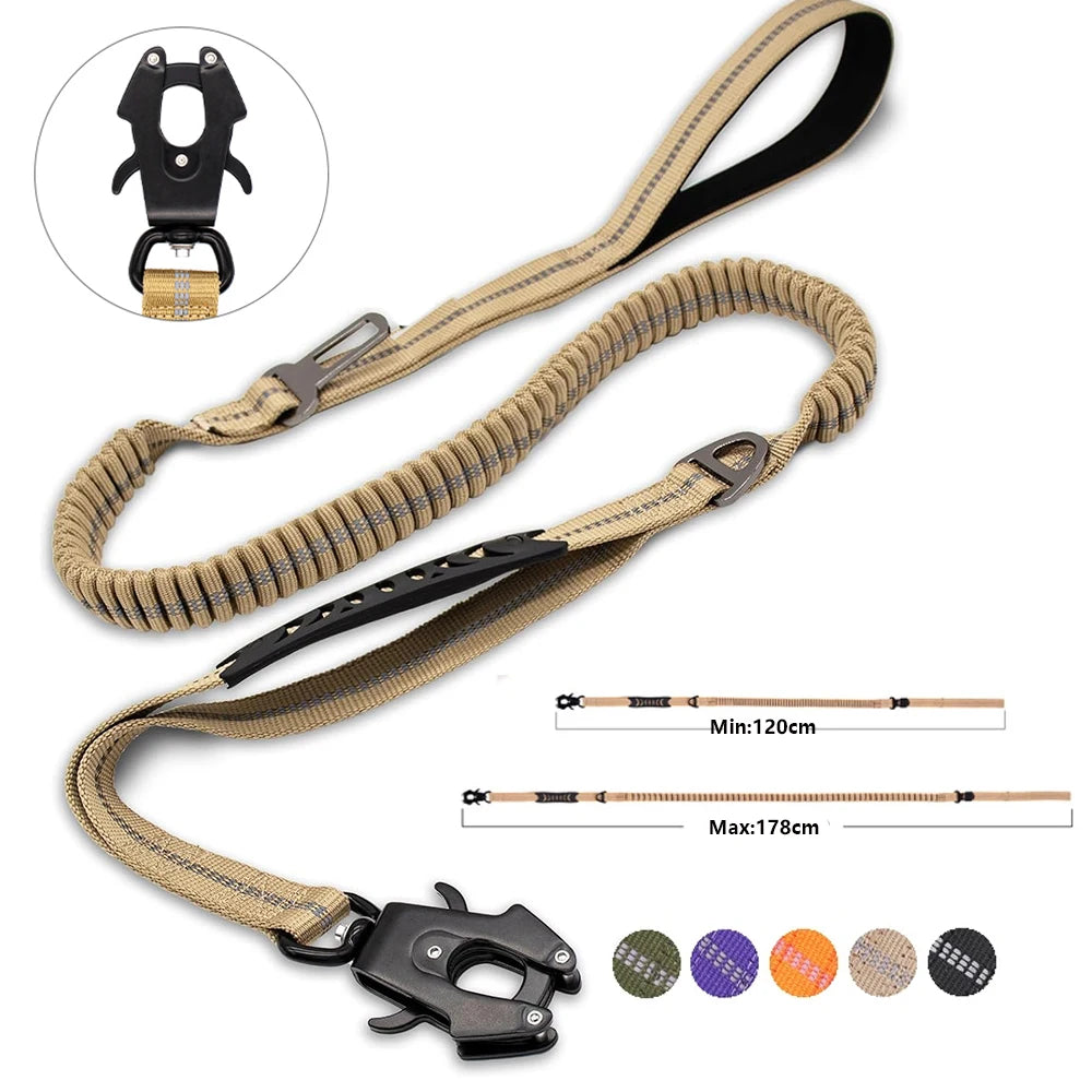 heavy duty 2 in 1 dog car seat belt buckle bungee restraint and leash