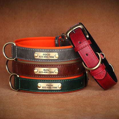 Personalized Dog Collars with Name Customizable ID Tag Nameplate