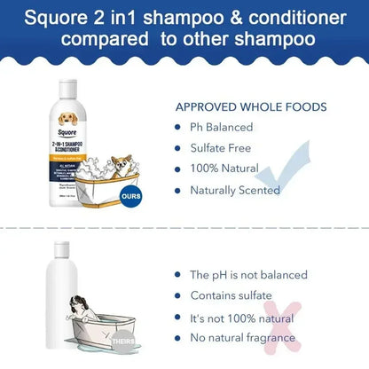 Rover Rituals | Natural Dog Shampoo & Conditioner 2-in-1 | Moisturizing, PH Balanced Care