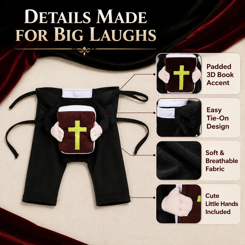 Dog Priest Costume with Bible Prop for Halloween