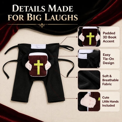 Dog Priest Costume with Bible Prop for Halloween