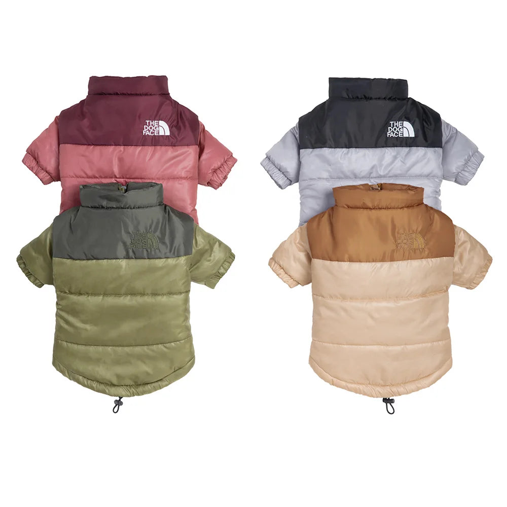 The Dog Face Winter Puffer Jacket Multi Color Windproof Dog Coat XS-3XL Dog Clothes
